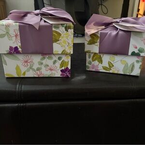 Papyrus Floral Gift Boxes with Purple Ribbon